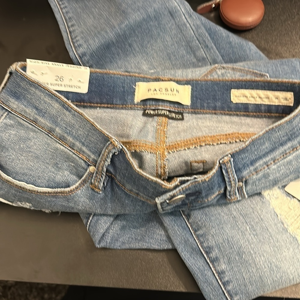 PACSUN HIGH RISE DISTRESSED RAW HEM ANKLE JEGGINGS SZ 26 EVERYDAY SCHOOL - Picture 10 of 10